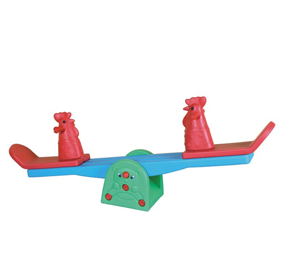 Kids indoor or outdoor colorful plastic animal seesaw