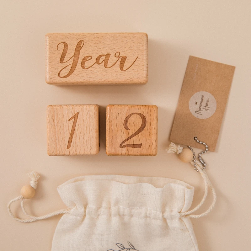 Baby Milestone Customized Laser Cutting Engraving Newborn Photography Photo Props Milestone Wholesale