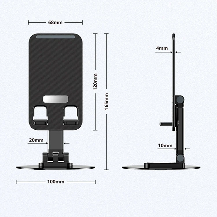 Foldable Phone Stand for Desk - Height Adjustable portable Cell Phone Holder Rotatable phone stand