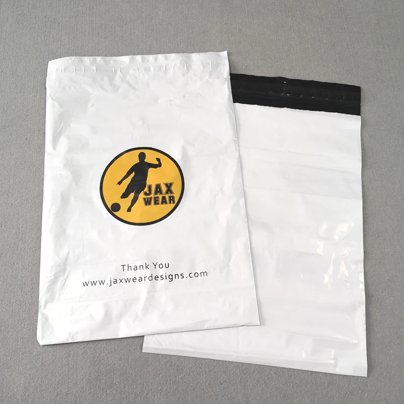 Eco-friendly Wholesale Shipping Poly Bags For Clothes Packaging , Custom Logo White Mailing Mailer Bags Plastic