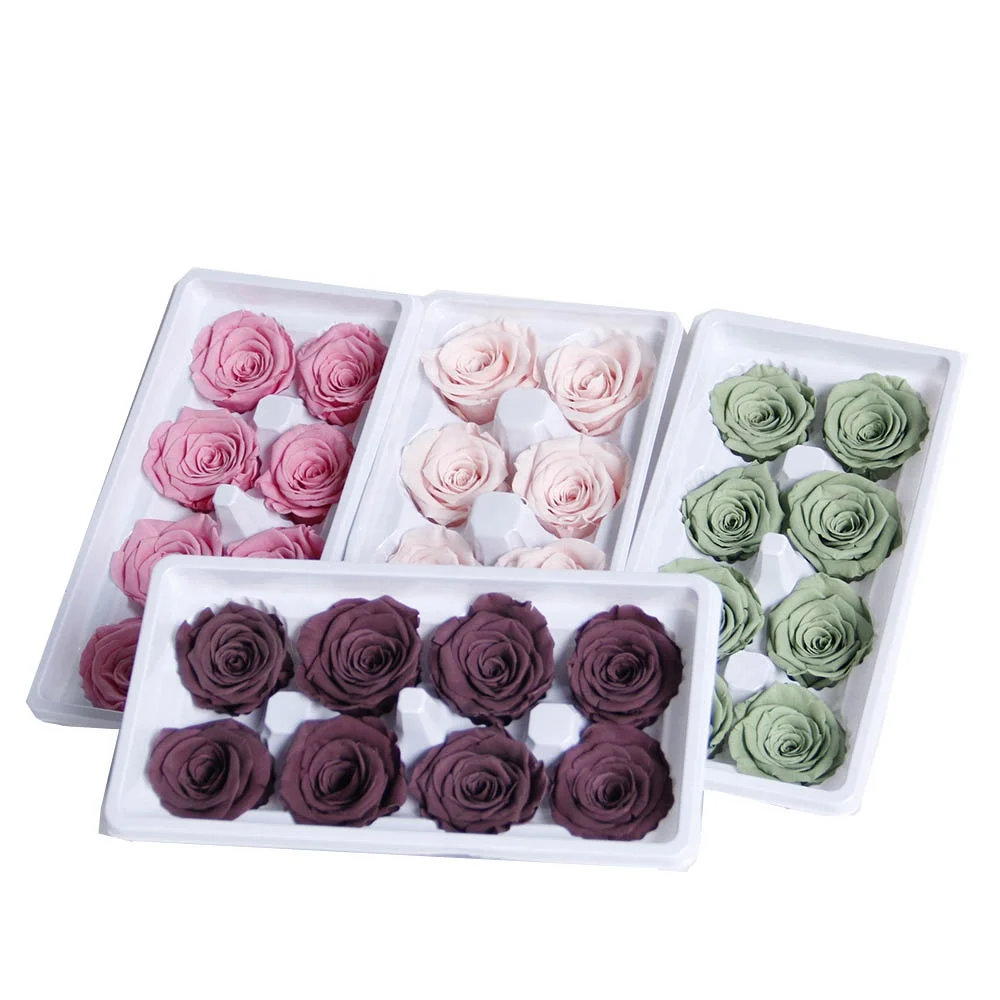 Yunnan Hot Selling High Quality Preserved Roses Natural Eight Rose Heads For Wedding Centerpieces