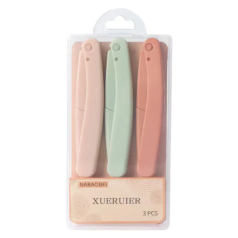 3 шт. в полипропиленовой коробке, низкая цена, высокое качество, микро-рифленые зубы, острые сетчатые лезвия, бритва для бровей, триммер для волос, бритва для лица