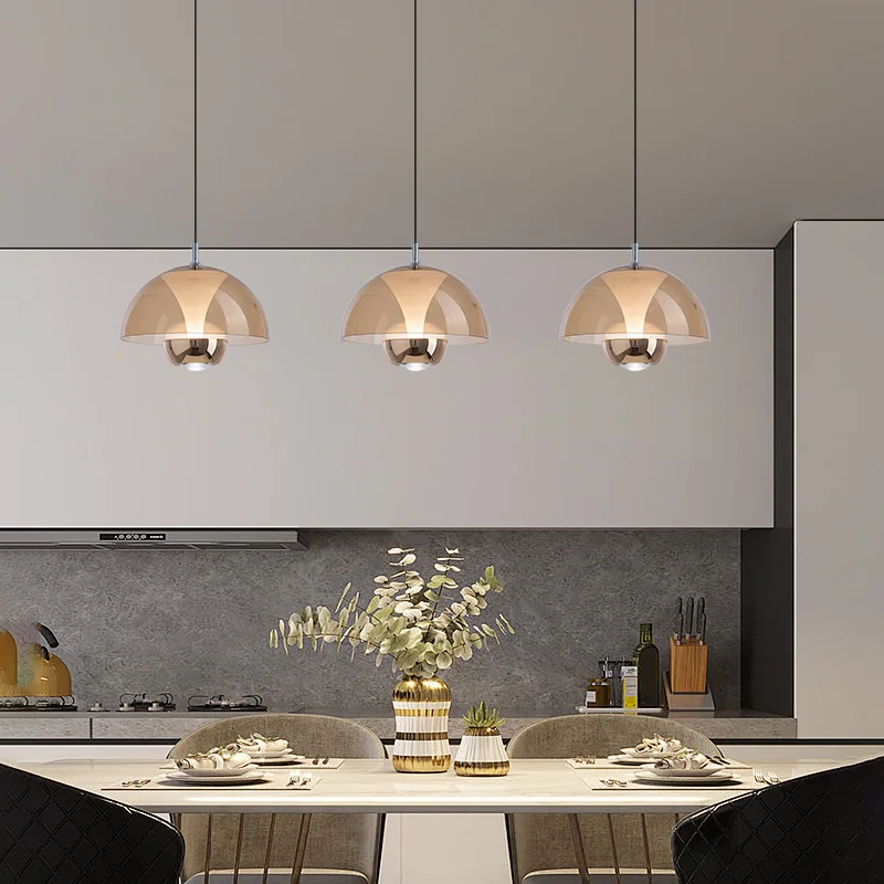 Flower Bud Acrylic Chandelier LED Hanging Lamp Jellyfish Personality Dining Room Pendant Light