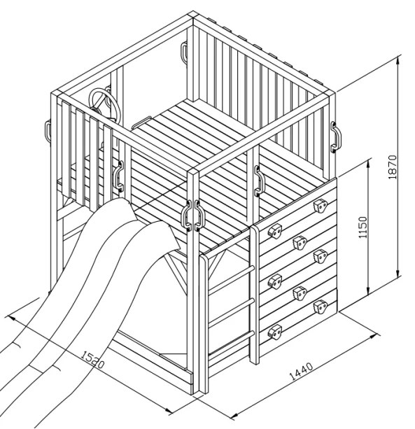 Kids Outdoor Solid Wood Playground Playhouses with Slide and Sandbox ECO Friendly Nature Easily Assembled FSC