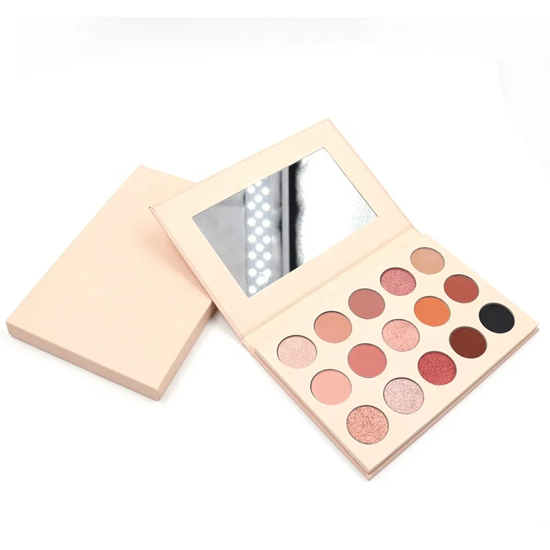 Beautiful 15 Color Shimmer Matte Eyeshadow Eye Shadow Palette Glitter NUDE OEM Customized Logo