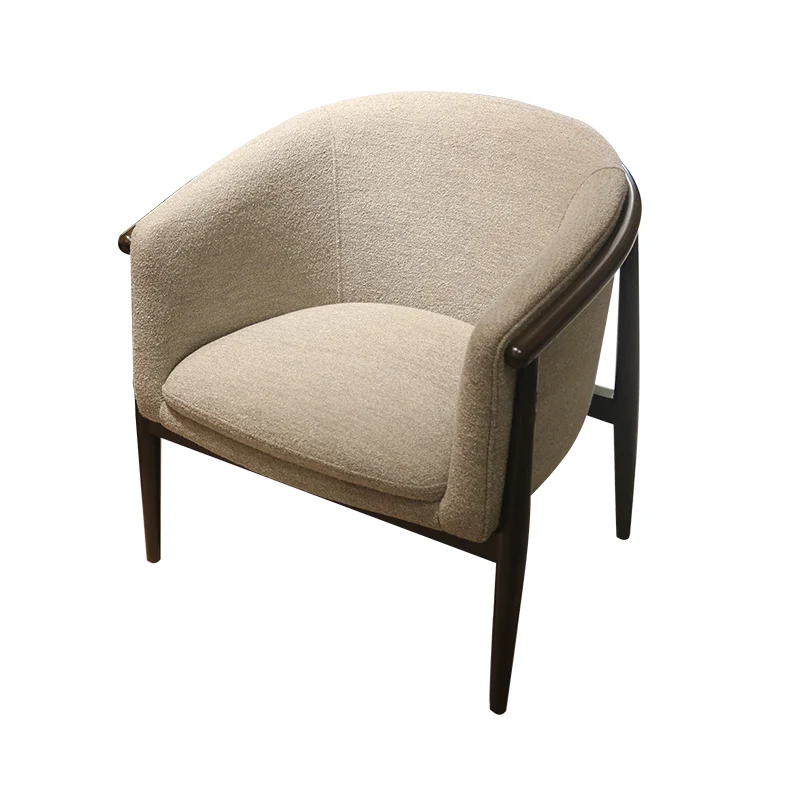 American Style Rolled Back Accent Armchair with solid wood living room furniture