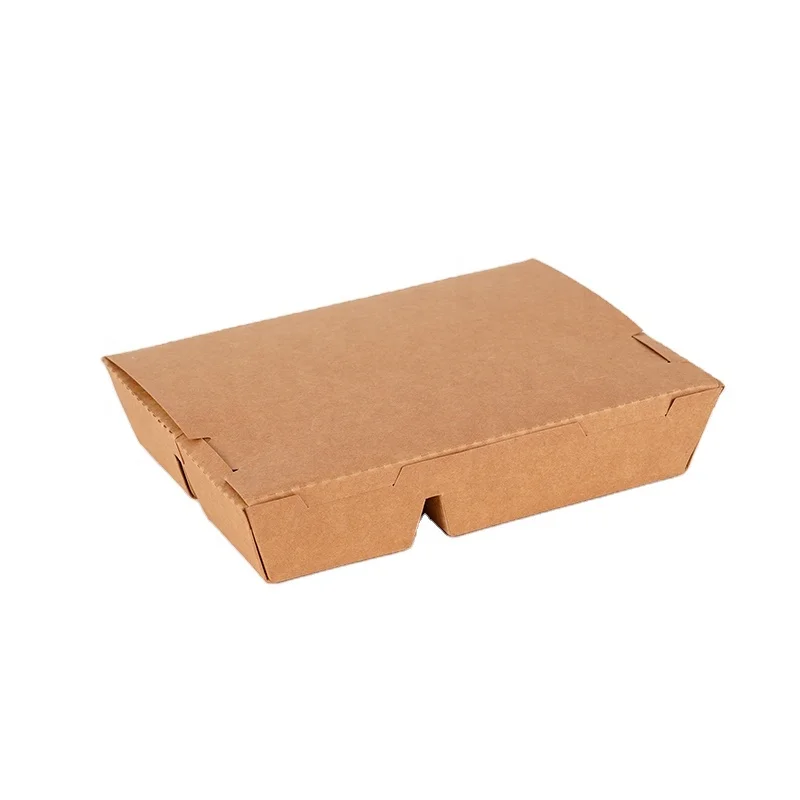 4 compartment Brown Kraft Paper Sauce Fruit Food  Box Container