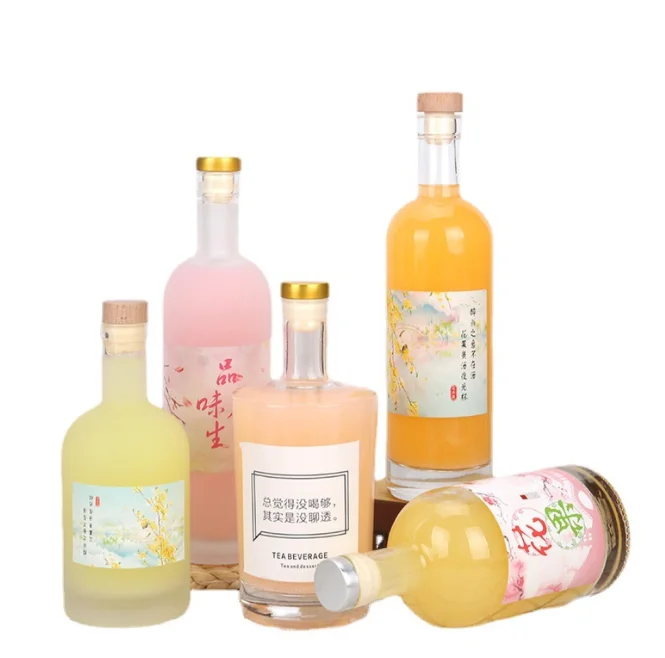 500ml 16oz customized processing vodka hot wire printing baking flower labeling process design drawing proofing glass bottle
