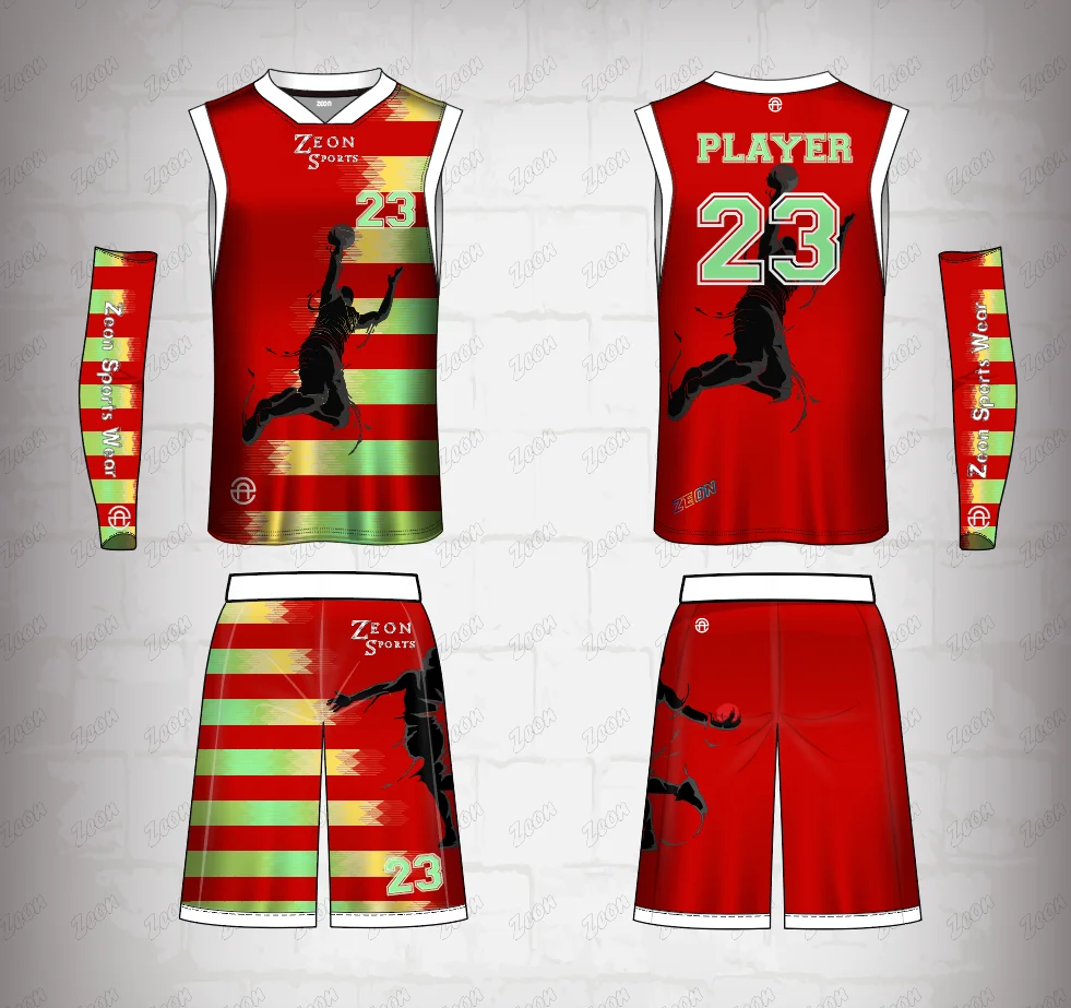 latest red color basketball jersey design custom logo basketball uniform