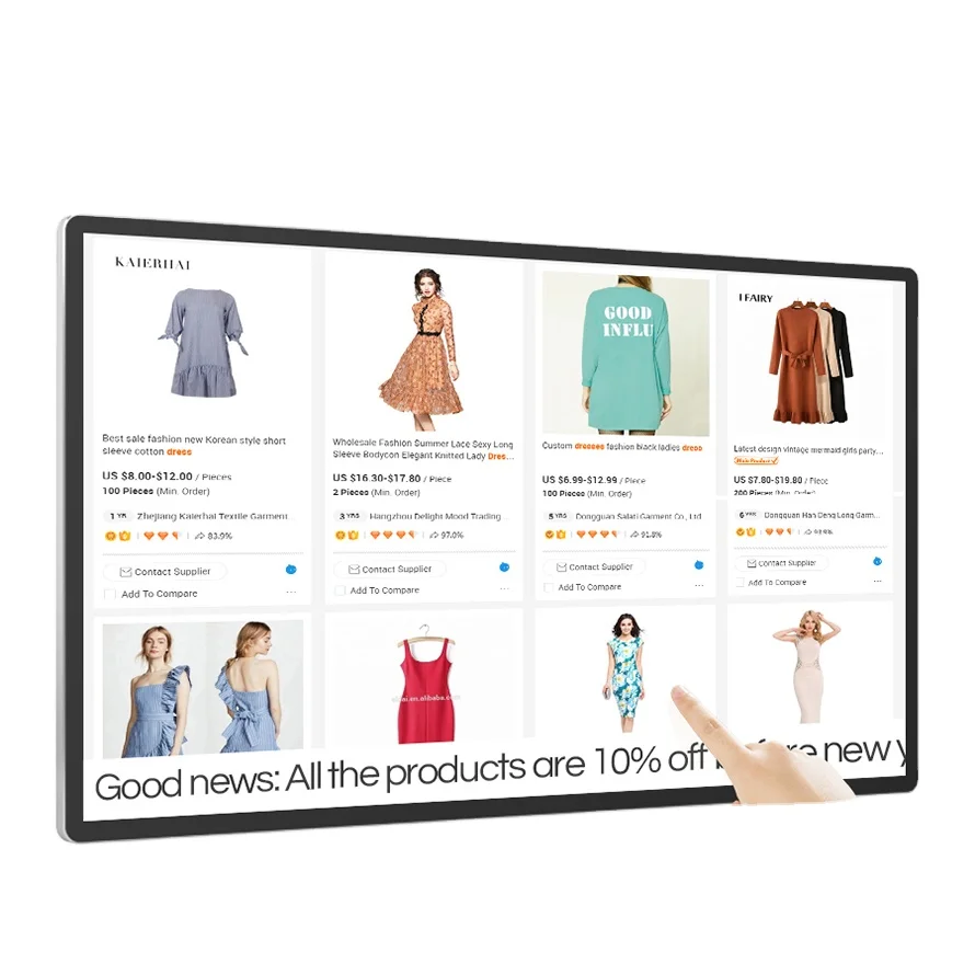 
shopping mall store 43inch with lg lcd panel wall-mounted touch screen table all in one keyboard pc advertising player 