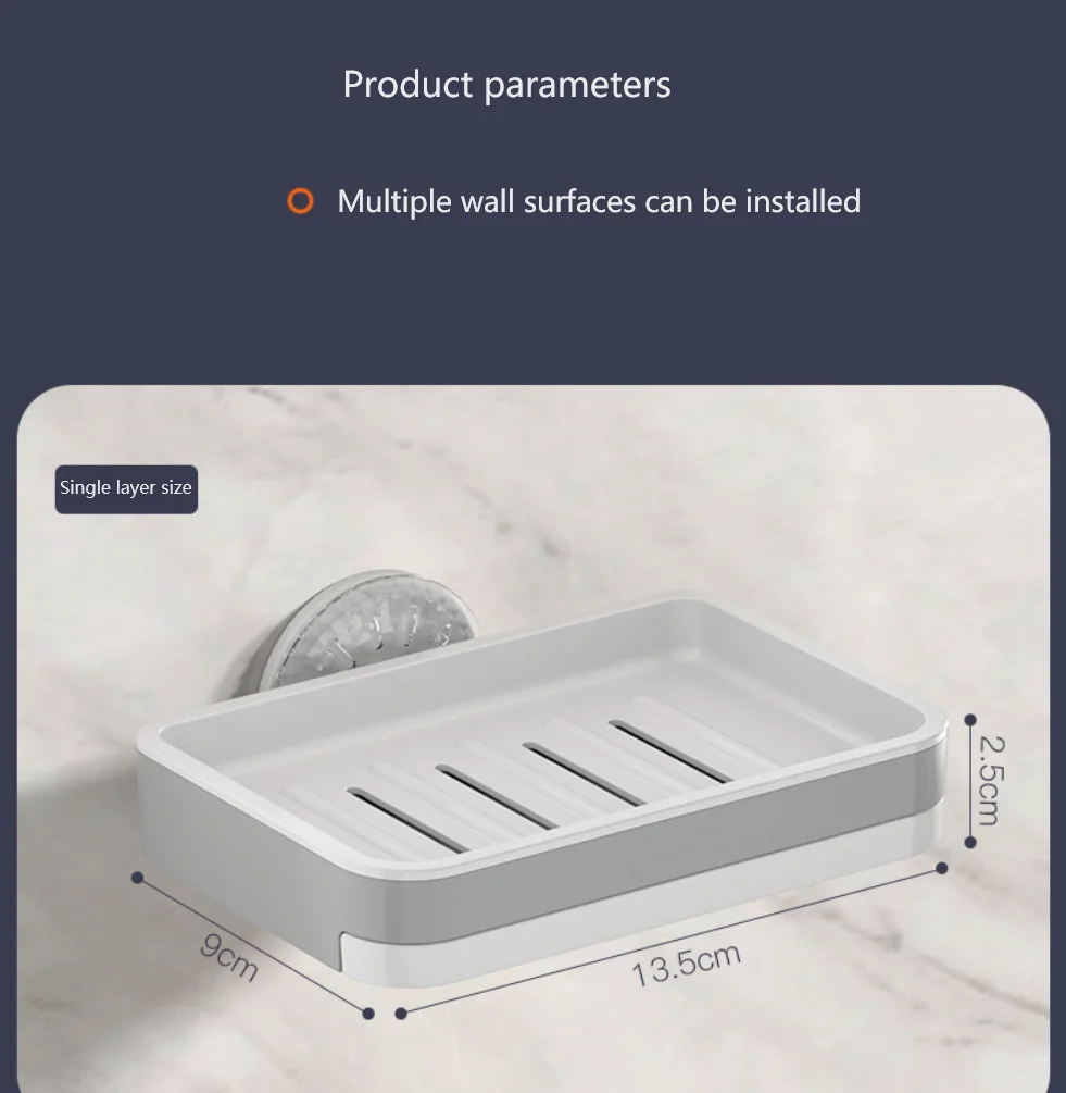 Wholesale Bar Soap Holder for Shower Wall, Vacuum Suction Cup Soap Holder with Drain for Shower Bathroom Kitchen, White