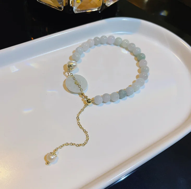 
Chalcedony geometry bracelet female Chinese element hand string gift retro bracelet 