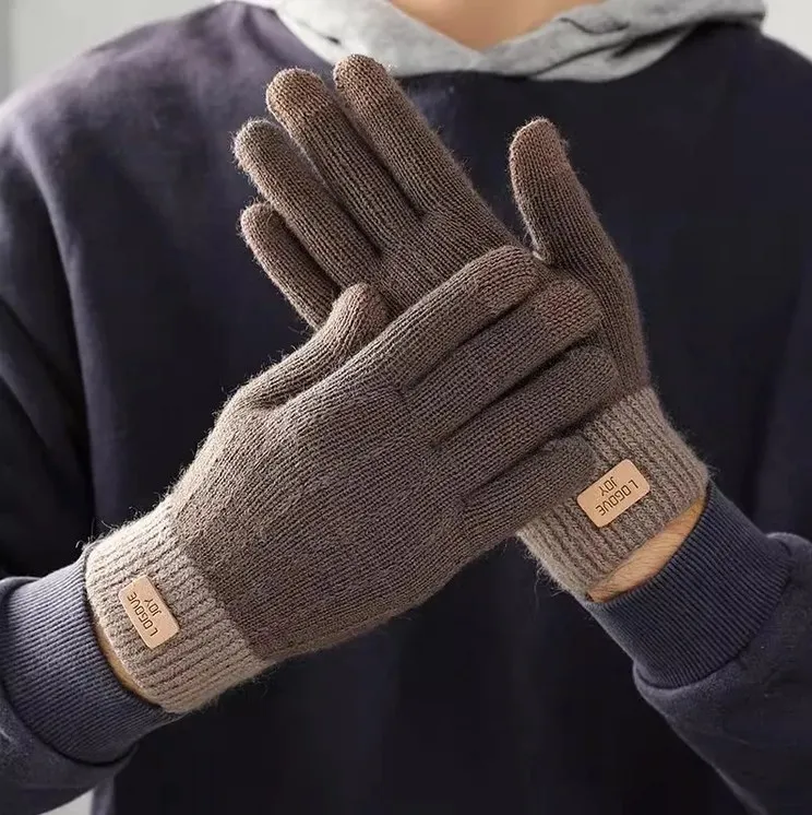 Hot Knitted Gloves Men Women Autumn Winter Hand Warmer Outdoor Gloves Woolen Touchscreen Acrylic Gloves & Mittens