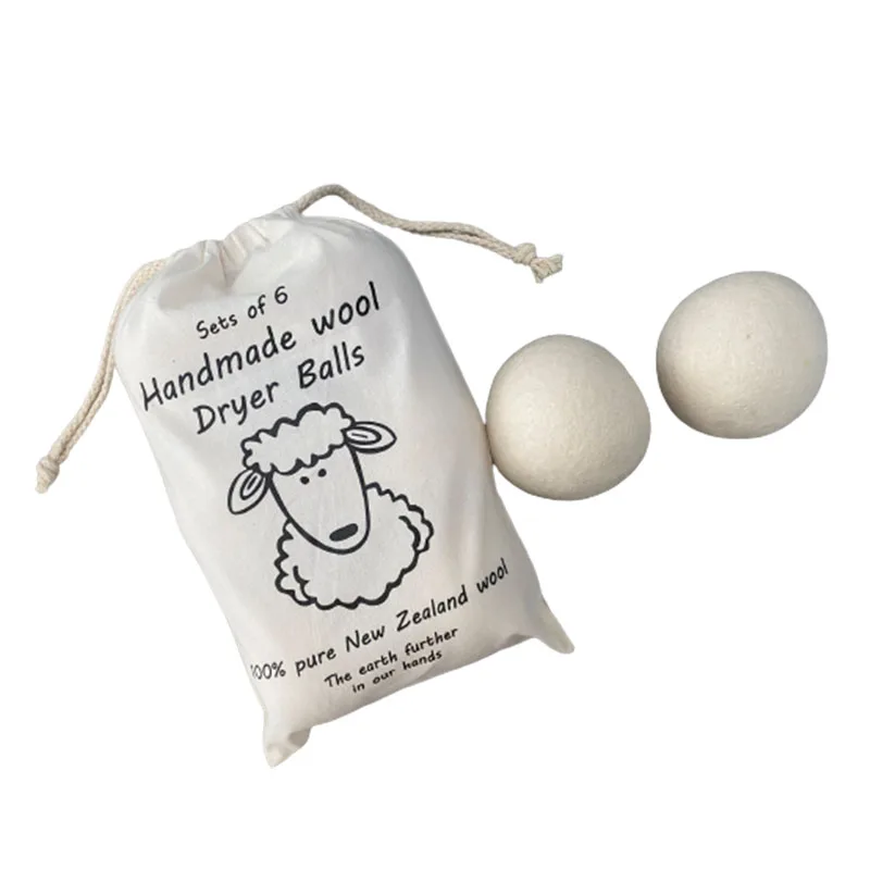6pk Premium Natural Fabric Softener Washing Ball Reusable Dryer Wool Balls