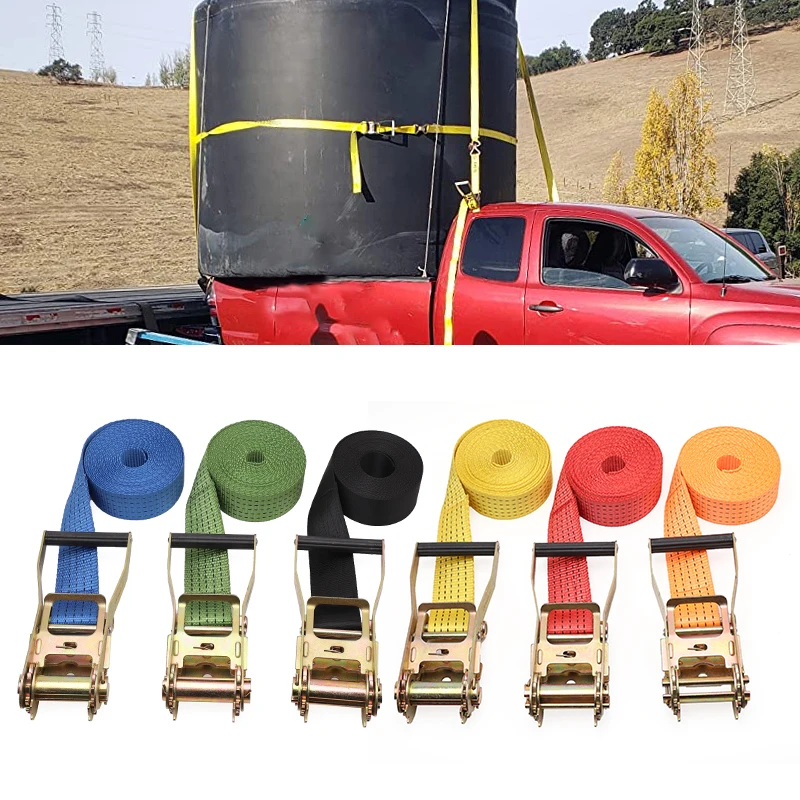 High Quality 2 inch Retractable Ratchet Straps Ratchet Tie Down Straps Cargo Straps For Truck