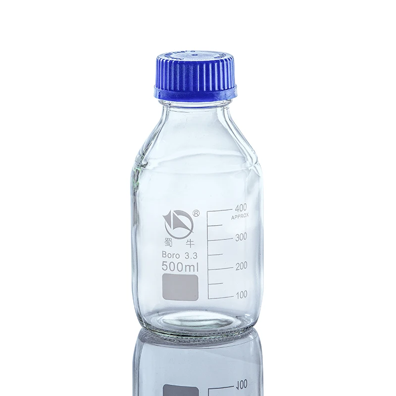 Custom 1000ml Amber High Borosilicate Glass Laboratory Reagent Bottles Mobile Phase Glass Bottle For Solvent