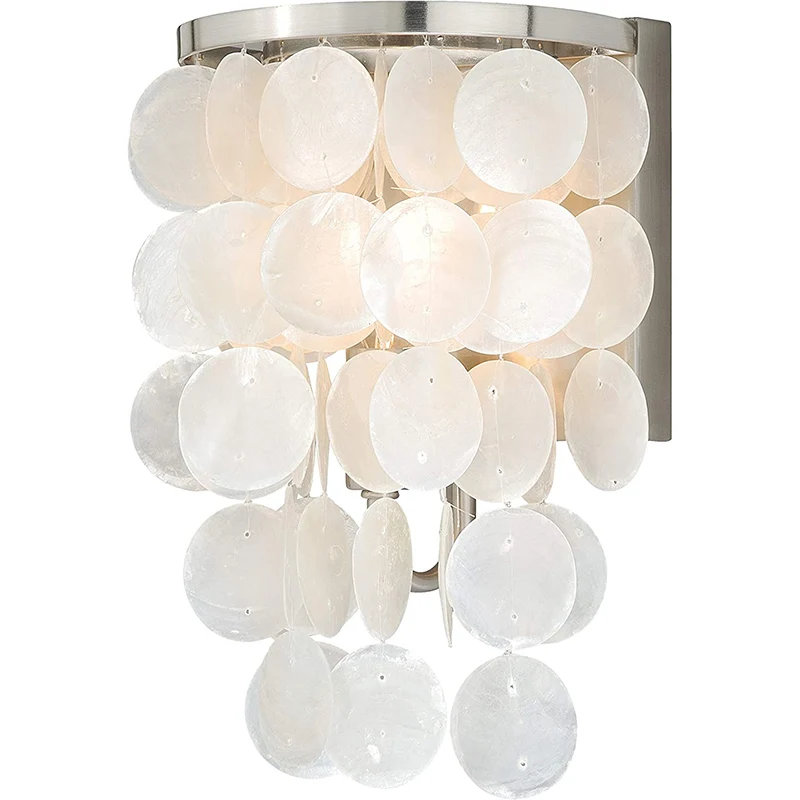 Capiz Shell Wall Sconce Lighting  Living Room Bedroom Modern Wall Lamp