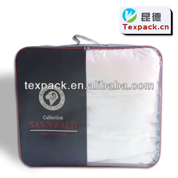 Texpack OEM Wire Steel Clear PVC Zipper Storage Bag packaging bags for quilt