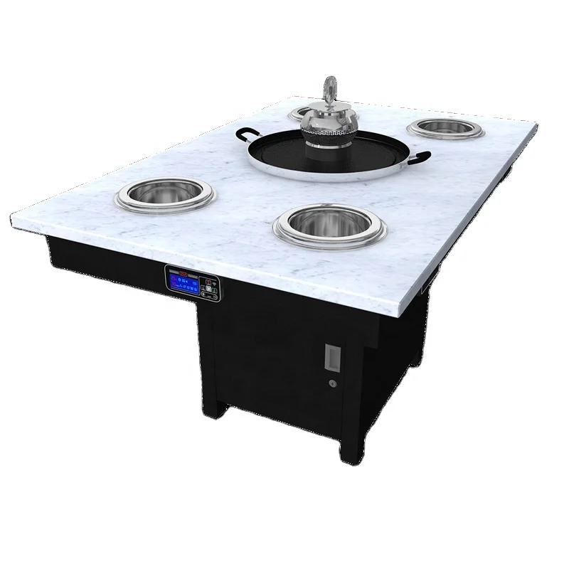 Hotpot Restaurant Furniture Smokeless Small Individual Shabu Table with Purification