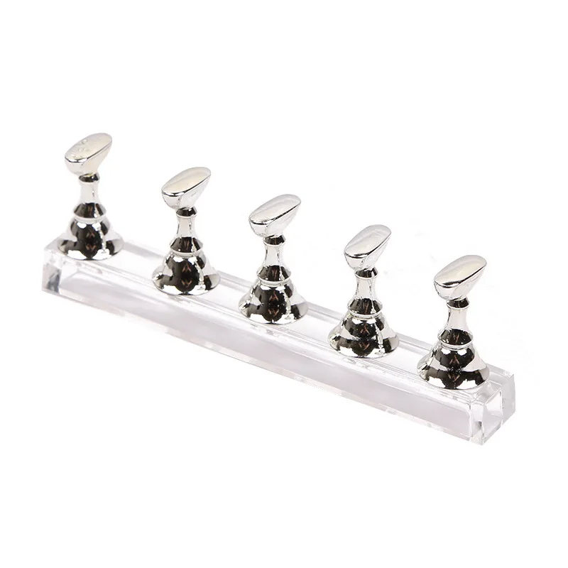 False Nail Art Tip Practice Chesses Board Holder with Magnetic Display Stand Bar