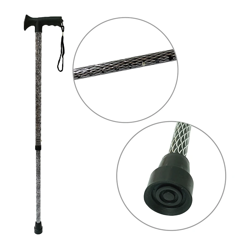 Extendable walking cane with engraved soiree aluminum sticks with rubber tip for men and women