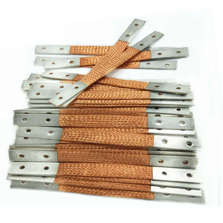 OEM/ODM Automobile Engine Battery Electrical Flexible Connecting Cable Braided Copper Tape Bonding Jumper Strip Wire