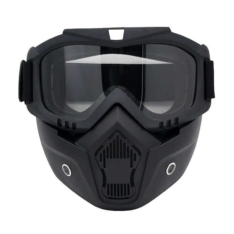 High Quality Factory Custom Wholesale Motorcycle Face Mask Moto Goggles Men Windproof Black Nylon Mask Motocross Goggles CE ANSI