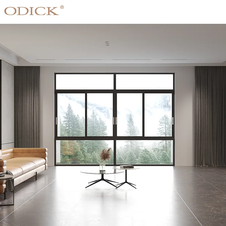 aluminum alloy glass sliding window  for houses windproof heat-insulation simple design residential hotel windows