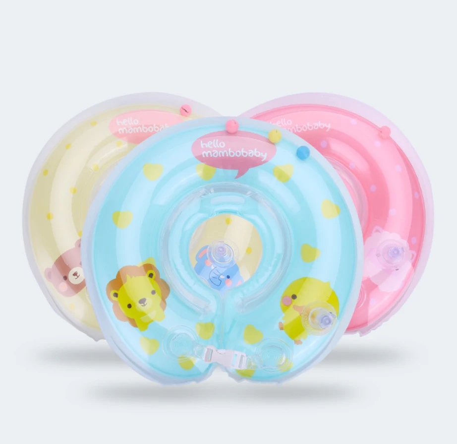 
Inflatable 0-24 Months Baby Swimming Ring Float Ball Pool Accessories Newborn Baby Neck Ring with Pump Gift 