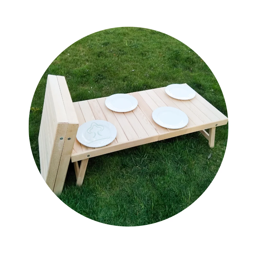 Floor Picnic Table Portable Wooden Folding Table,Outdoor & Indoor Camping Table for Beach, Patio, Yard