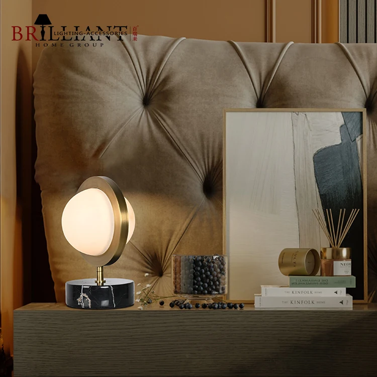 Modern Minimalist Design Living Room Bedroom Desk Light Saturn Alabaster Bedside Marble Table Lamp