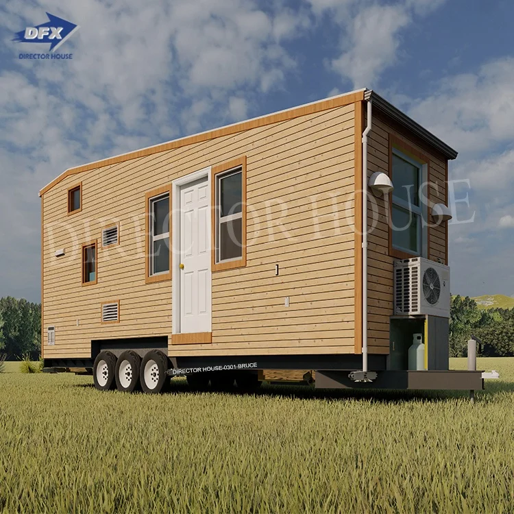Modern prefab house on wheel tiny portable house modular home trailer