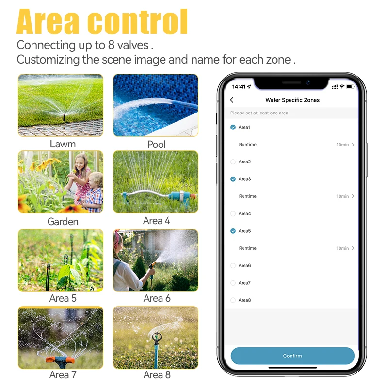 tuya 8 Zones Smart WIFI APP Control Automatic Garden Watering timer Irrigation controller for Greenhouse