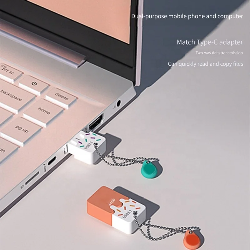 Factory Customization High End Fashion Ice Cream Music General Silicone 32g 64g U Disk