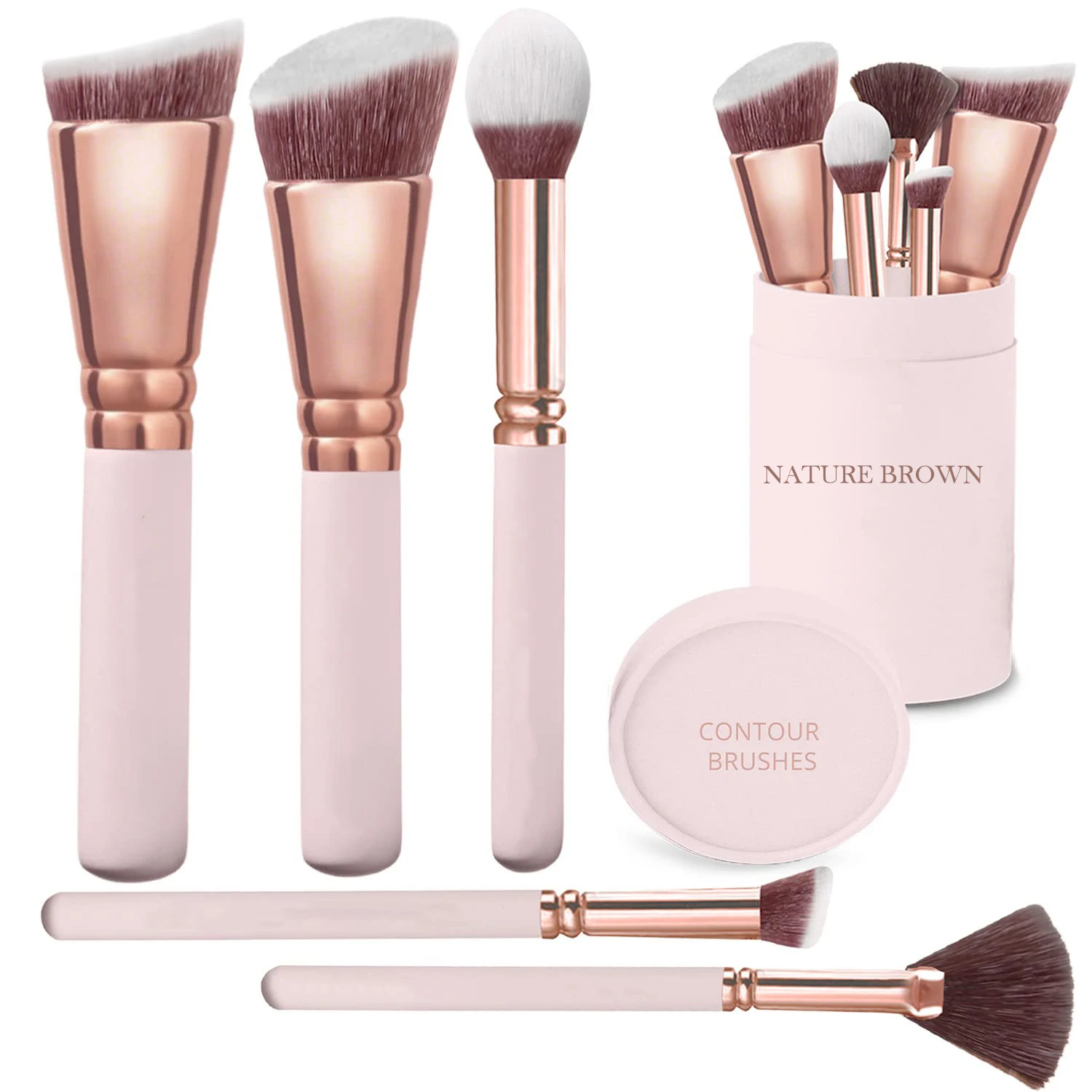 Pro Face Contour Brush Set - Synthetic Contouring Sculpting and Highlighting Kit  Kabuki Foundation Makeup Brushes