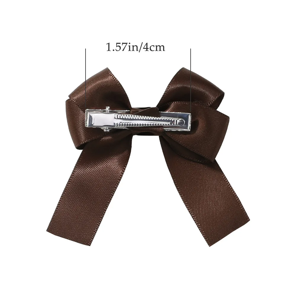 Satin Ribbon Bows Clips for Cute Girls Candy Color Bowknot Hair Clips Hairpin Barrettes Headwear Kids Baby Hair Accessories 3710