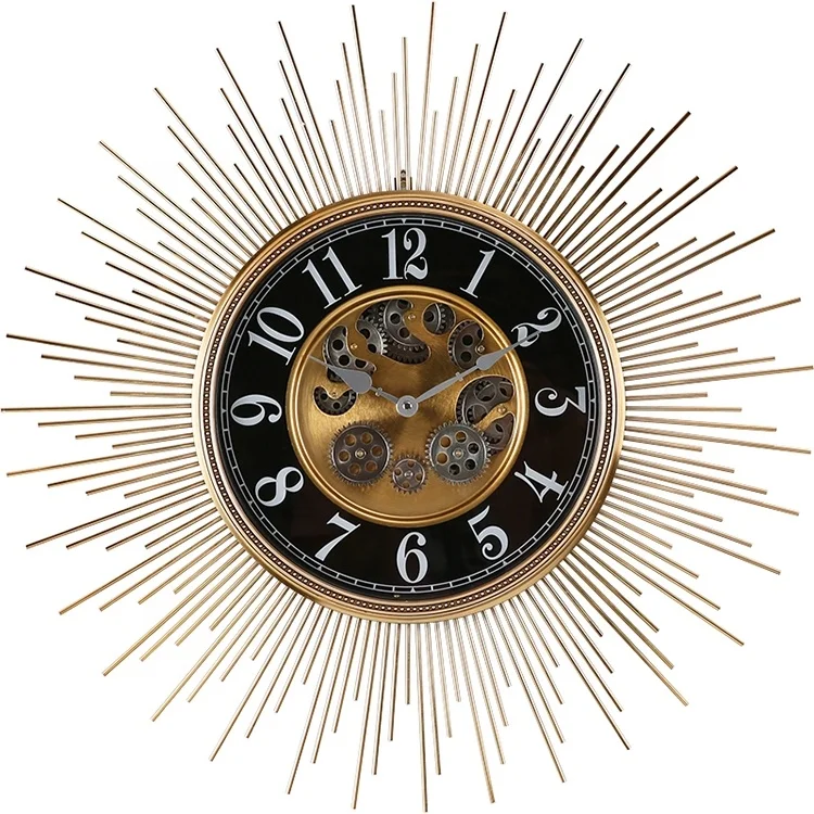 Large high quality hot sale European style light luxury digital clock face silent metal wall clock