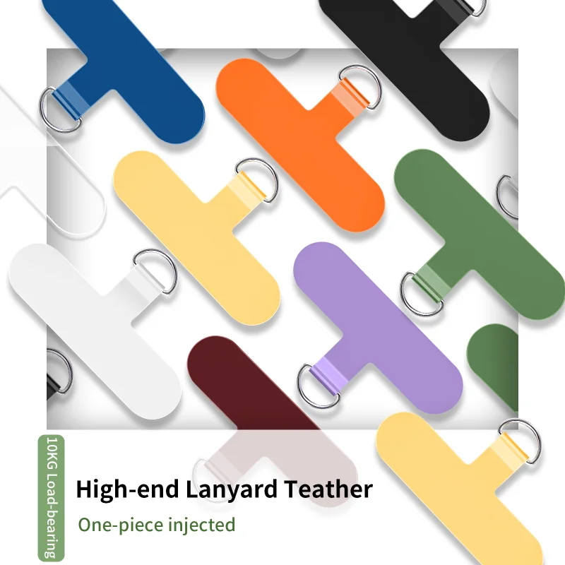 Strong Phone Patch for Lanyard Tether  Transparent TPU Plastic Pad Silicone Tab with Metal D ring for Smartphone