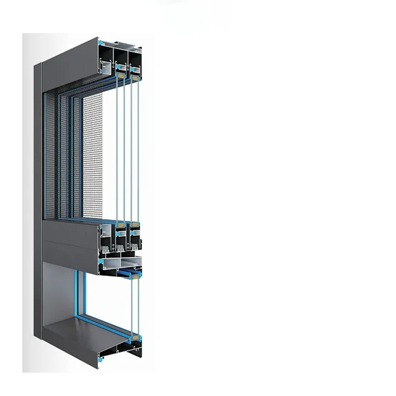 Waybom Bi-fold Sliding Open Steel Door Minimalist Design Double Aluminum Japanese Folding Style Soundproof Fiberglass Screen