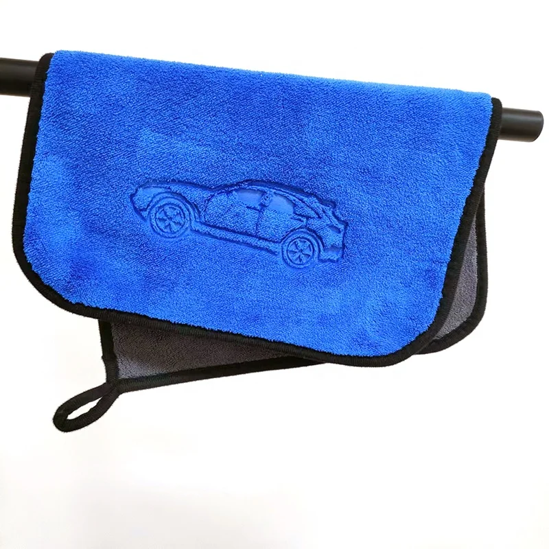 Custom logo coral fleece thicken quick dry towel car 800gsm absorbent microfiber car towel cleaning cloth wash towel for car