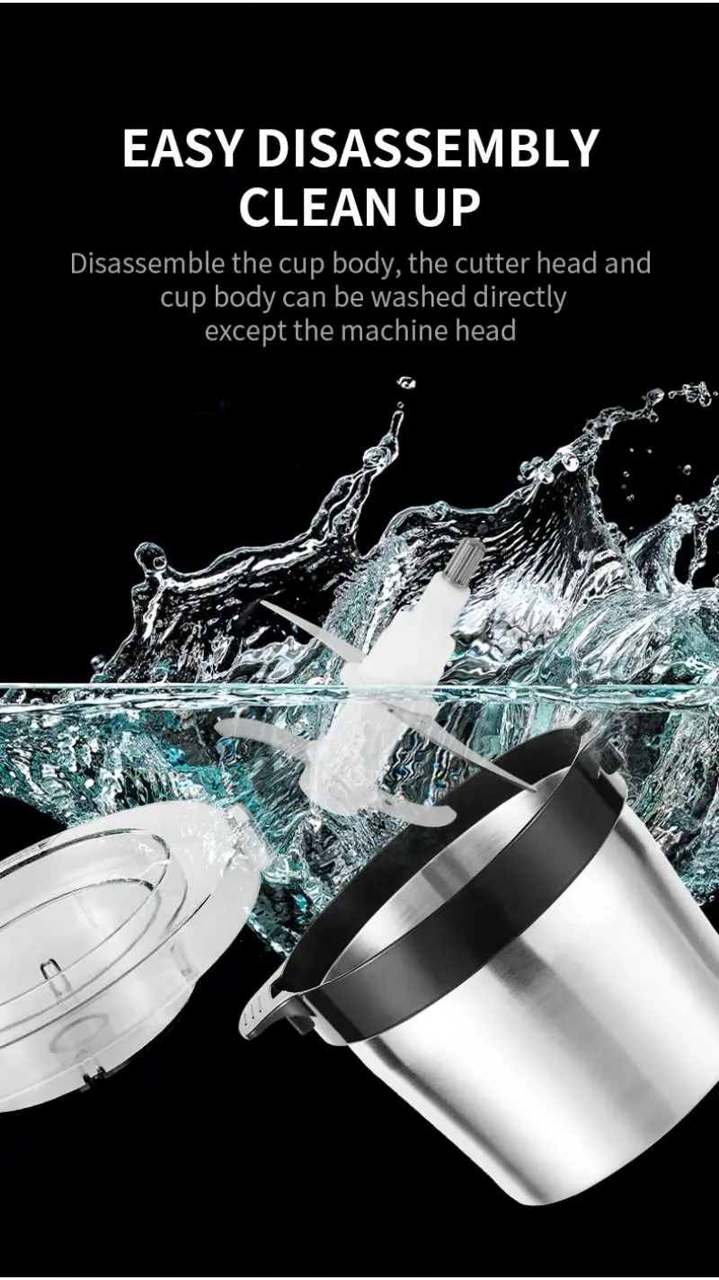 Food Processor With, Slicer 6 Warranty Grater 2000w Blades Beauty Blender Kitchen Bakery Multifunctional/