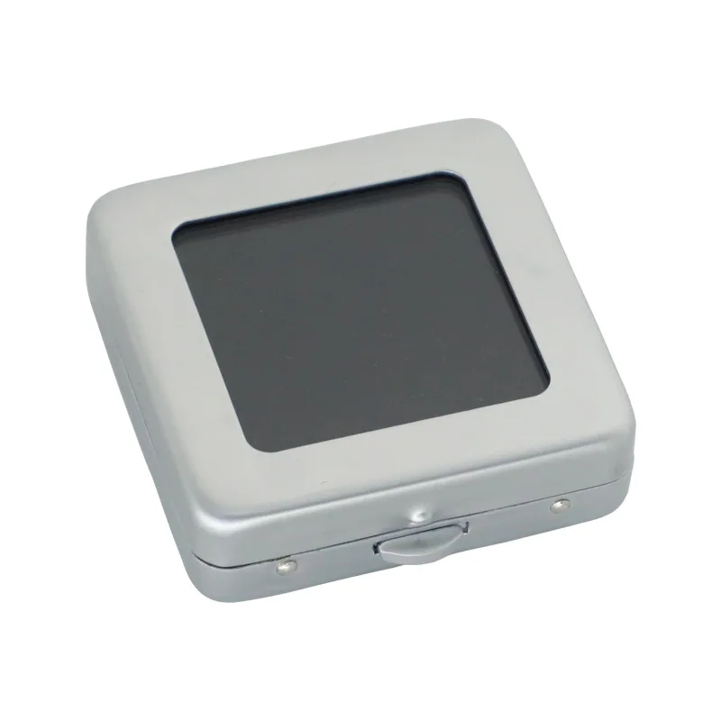 Wholesale metal bare diamond small square box stainless steel gem bare stone storage box Portable counter display box