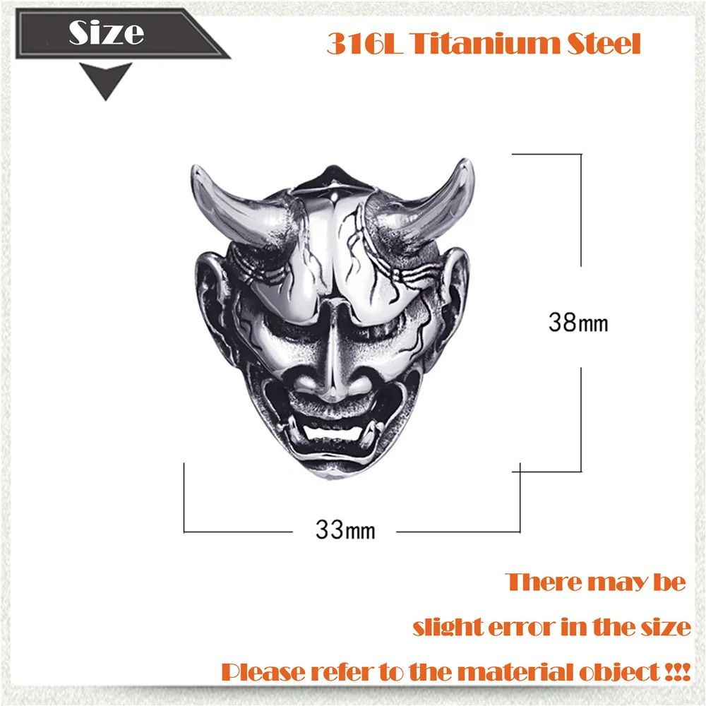Cinmo Jewelry Horrible Demon Head 316L Stainless Steel Necklace Trendy Devil Shape Pendant Necklace For Men Women Charm Gift
