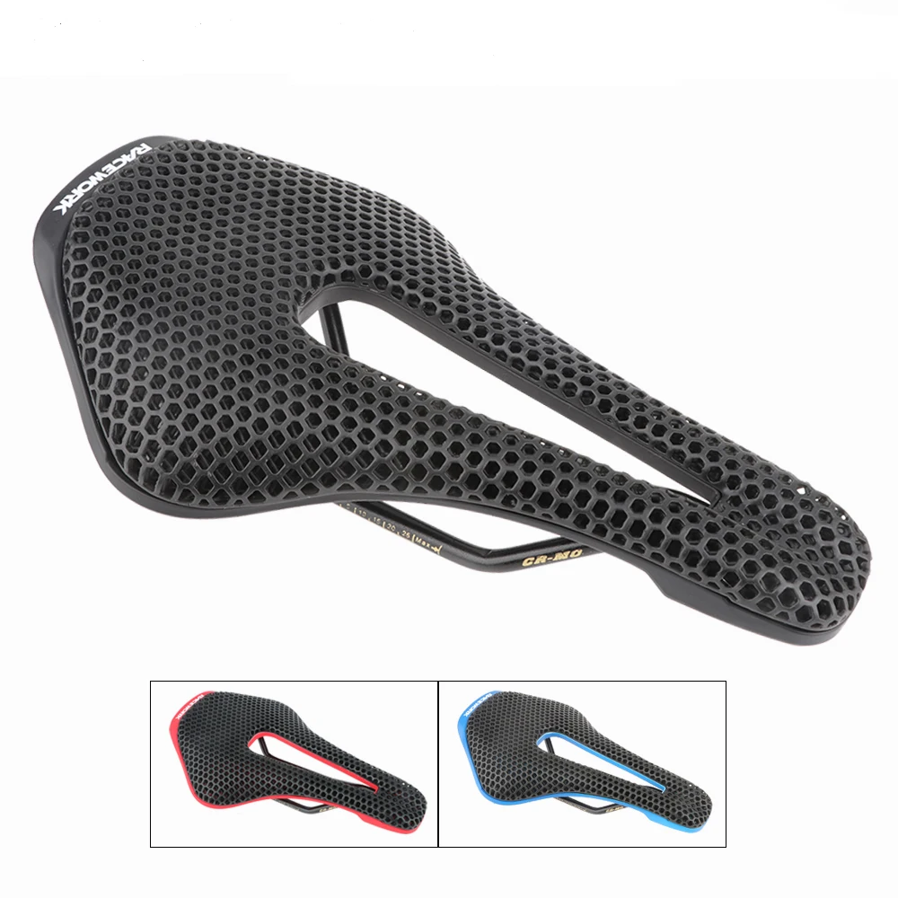 RACEWORK 3D печать Полые Дышащие соты противоскользящие велосипедные сиденья красный/синий/черный на ваш выбор