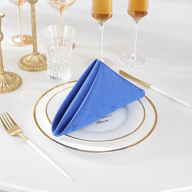 Polyester Luxury Damask Mouth Cloth Napkin Reusable Restaurant Wedding Decorate Table Dinner Polyester Fabric Napkin