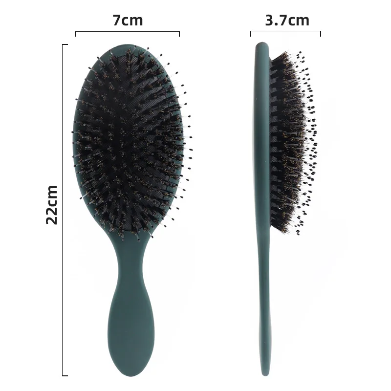LUMA Plastic Handle Hard Bristle Hair Comb Custom Logo Oval Paddle Hair Extension Brush