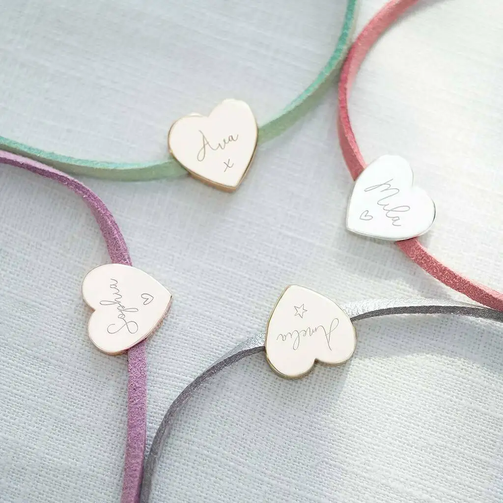 2023 Wholesale Adjustable Handmade Rope Stainless steel Cord String Bracelet with Custom Heat Charm Friendship Jewelry Women