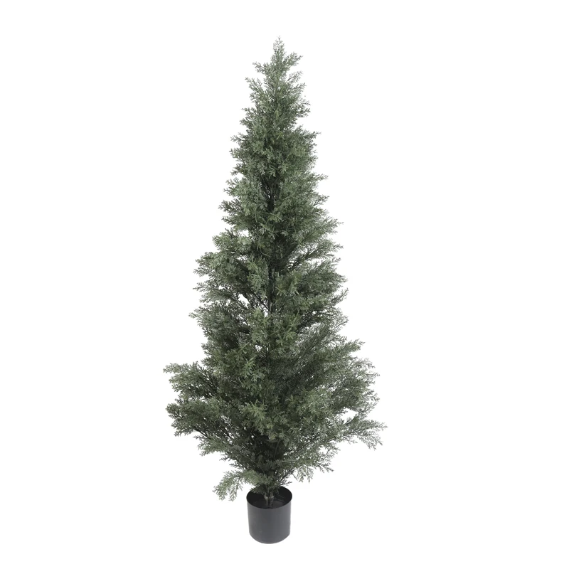 Китайский поставщик искусственные растения зеленый овальный кедр ципарис Горшечное искусственное бонсай для внутренних и наружных искусственных топиаров