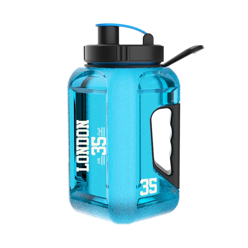2.4L Large Capacity Gym Big Mouth Handle Portable Jug BPA Free PET Fitness Cold Water Bottle Outdoor