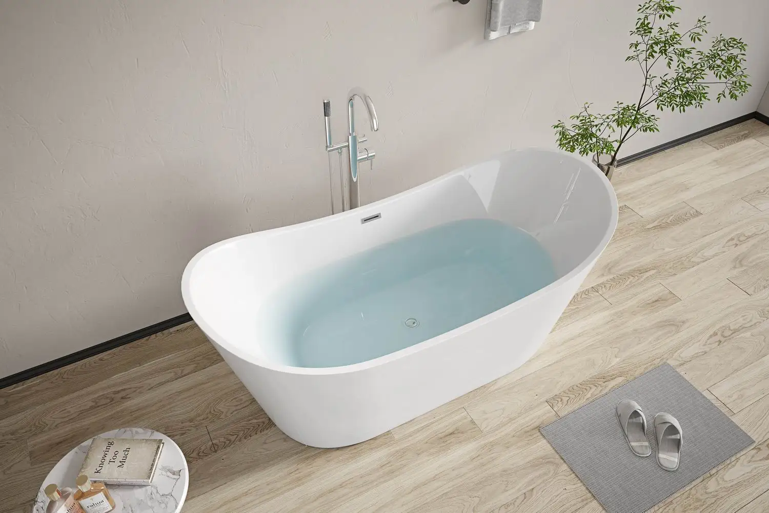 Freestanding bathtub  soaking tub 1.7m boat shape stand alone tubs 2 person freestanding tub with jets
